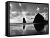 Canon Beach Reflections-Monte Nagler-Framed Stretched Canvas