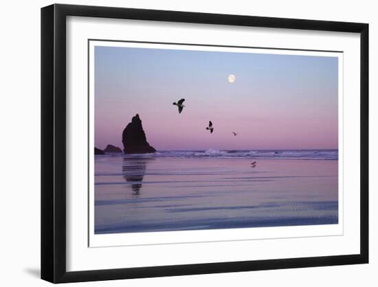 Canon Beach Sunset-Donald Paulson-Framed Giclee Print