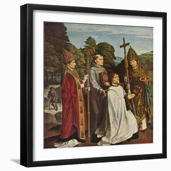 'Canon Bernardijn Salviati and Three Saints', 1501, (1909)-Gerard David-Framed Giclee Print