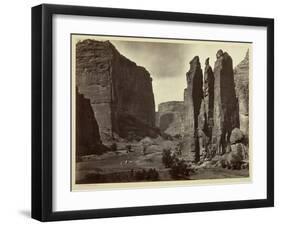 Cañon De Chelle, Walls of the Grand Cañon, About 1200 Feet in Height, 1873-Timothy O'Sullivan-Framed Photographic Print