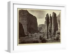 Cañon De Chelle, Walls of the Grand Cañon, About 1200 Feet in Height, 1873-Timothy O'Sullivan-Framed Photographic Print