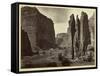 Cañon De Chelle, Walls of the Grand Cañon, About 1200 Feet in Height, 1873-Timothy O'Sullivan-Framed Stretched Canvas