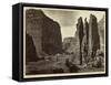 Cañon De Chelle, Walls of the Grand Cañon, About 1200 Feet in Height, 1873-Timothy O'Sullivan-Framed Stretched Canvas