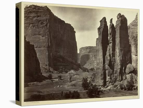 Cañon De Chelle, Walls of the Grand Cañon, About 1200 Feet in Height, 1873-Timothy O'Sullivan-Stretched Canvas