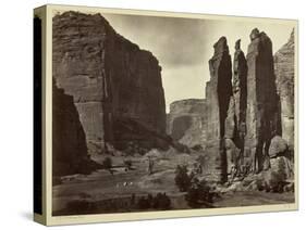 Cañon De Chelle, Walls of the Grand Cañon, About 1200 Feet in Height, 1873-Timothy O'Sullivan-Stretched Canvas