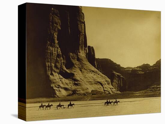 Canon De Chelly, Arizona, Navaho (Trail of Tears)-Edward S Curtis-Stretched Canvas