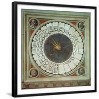 Canonical Clock with the Heads of Four Prophets, Completed 1443-Paolo Uccello-Framed Giclee Print