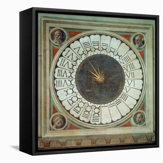 Canonical Clock with the Heads of Four Prophets, Completed 1443-Paolo Uccello-Framed Stretched Canvas