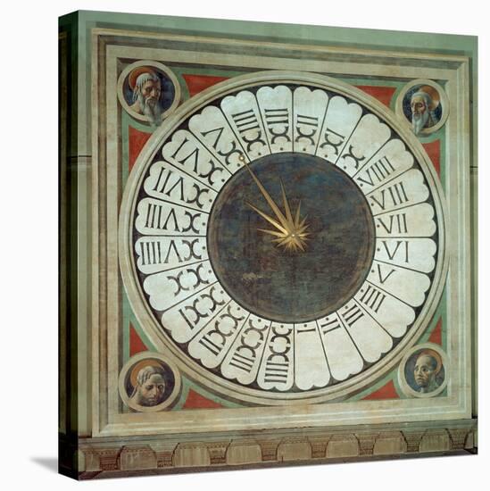 Canonical Clock with the Heads of Four Prophets, Completed 1443-Paolo Uccello-Stretched Canvas