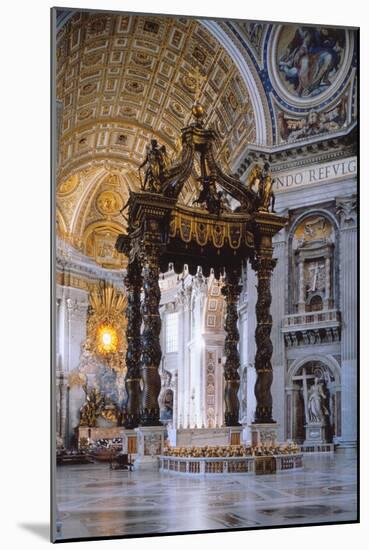 Canopy of Saint Peter in Vatican-Gian Lorenzo Bernini-Mounted Photo