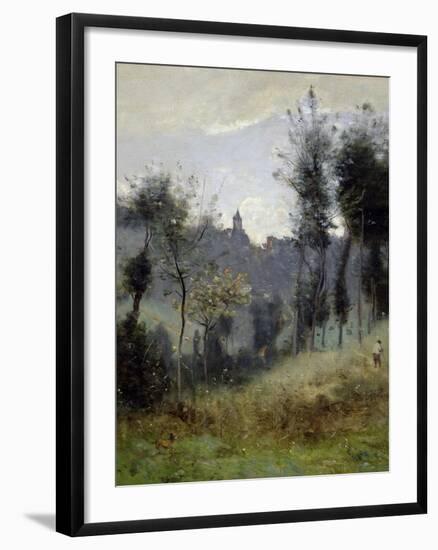 Canteleu Near Rouen-Jean-Baptiste-Camille Corot-Framed Giclee Print