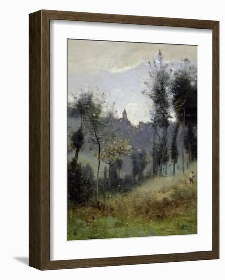 Canteleu Near Rouen-Jean-Baptiste-Camille Corot-Framed Giclee Print