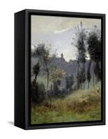 Canteleu Near Rouen-Jean-Baptiste-Camille Corot-Framed Stretched Canvas