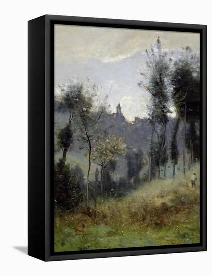 Canteleu Near Rouen-Jean-Baptiste-Camille Corot-Framed Stretched Canvas