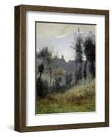 Canteleu Near Rouen-Jean-Baptiste-Camille Corot-Framed Premium Giclee Print