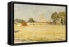 Canterbury Cathedral from the Meadows-Walter Crane-Framed Stretched Canvas