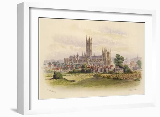 Canterbury Cathedral: Viewed from across the Fields-null-Framed Art Print