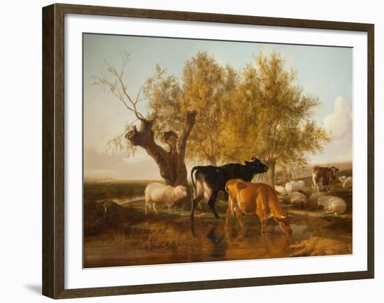 Canterbury Meadows, Evening-Thomas Sidney Cooper-Framed Giclee Print