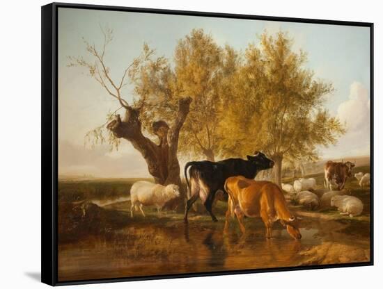 Canterbury Meadows, Evening-Thomas Sidney Cooper-Framed Stretched Canvas