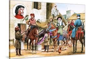 Canterbury Tales. Pilgrims Setting Off from the Tabard Inn.-Michael Godfrey-Stretched Canvas