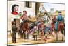 Canterbury Tales. Pilgrims Setting Off from the Tabard Inn.-Michael Godfrey-Mounted Giclee Print