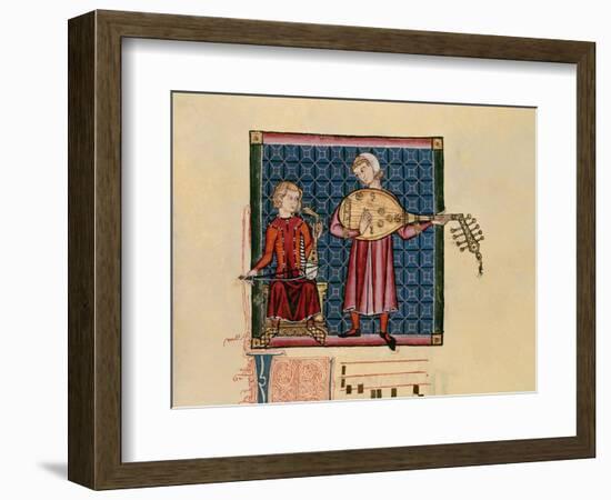 Cantigas De Santa Maria -Codice De Los Musicos, Rabel Y Laud Arabigo-Alfonso X-Framed Giclee Print