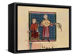 Cantigas De Santa Maria -Codice De Los Musicos, Rabel Y Laud Arabigo-Alfonso X-Framed Stretched Canvas