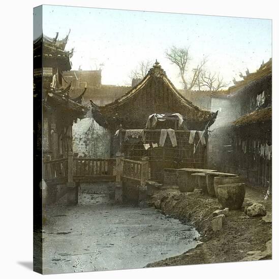 Canton (China), Courtyard of a House, 1860-Leon, Levy et Fils-Stretched Canvas