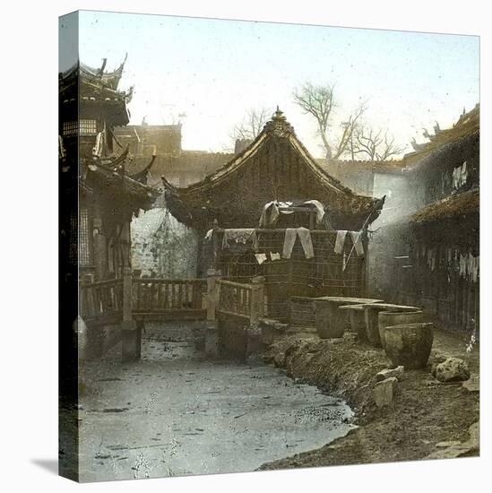 Canton (China), Courtyard of a House, 1860-Leon, Levy et Fils-Stretched Canvas