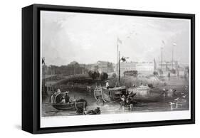 Canton - Guangzhou - 19th Century Engraving-null-Framed Stretched Canvas