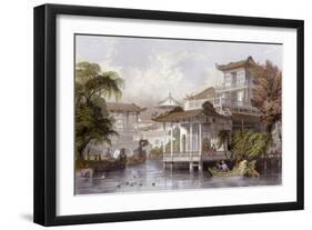 Canton Merchant House-Thomas Allom-Framed Art Print