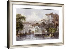 Canton Merchant House-Thomas Allom-Framed Art Print