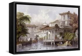 Canton Merchant House-Thomas Allom-Framed Stretched Canvas