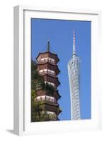 Canton Tower and Chigang Pagoda, Tianhe, Guangzhou, Guangdong, China-Ian Trower-Framed Photographic Print