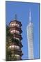 Canton Tower and Chigang Pagoda, Tianhe, Guangzhou, Guangdong, China-Ian Trower-Mounted Photographic Print