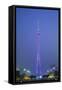 Canton Tower at Dusk, Guangzhou, Guangdong, China-Ian Trower-Framed Stretched Canvas