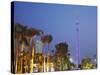 Canton Tower at Dusk, Haizhu District, Guangzhou, Guangdong Province, China-Ian Trower-Stretched Canvas