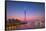 Canton Tower at sunset, Tianhe, Guangzhou, Guangdong, China-Ian Trower-Framed Stretched Canvas
