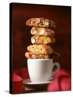Cantucci Biscuits Piled on a Coffee Cup-Luzia Ellert-Stretched Canvas