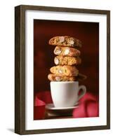 Cantucci Biscuits Piled on a Coffee Cup-Luzia Ellert-Framed Photographic Print