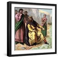 Canute and His Courtiers, 11th Century-null-Framed Giclee Print