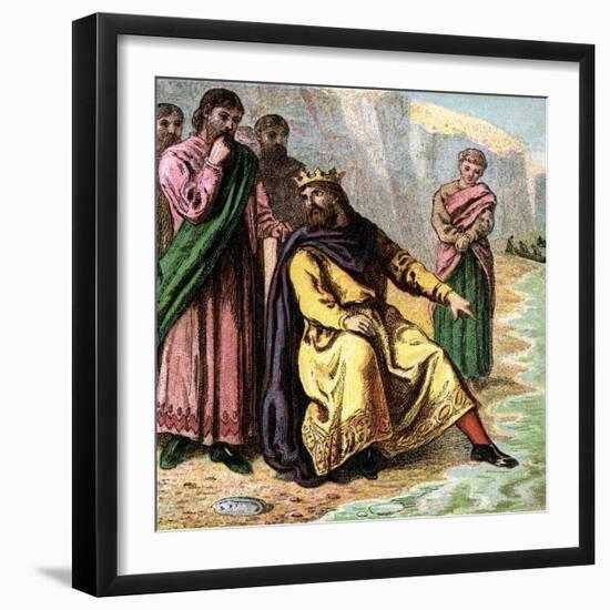 Canute and His Courtiers, 11th Century-null-Framed Giclee Print