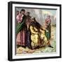 Canute and His Courtiers, 11th Century-null-Framed Giclee Print