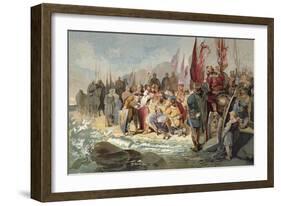 Canute Commanding the Waves-Maynard Brown-Framed Giclee Print