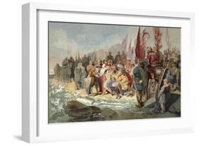 Canute Commanding the Waves-Maynard Brown-Framed Giclee Print