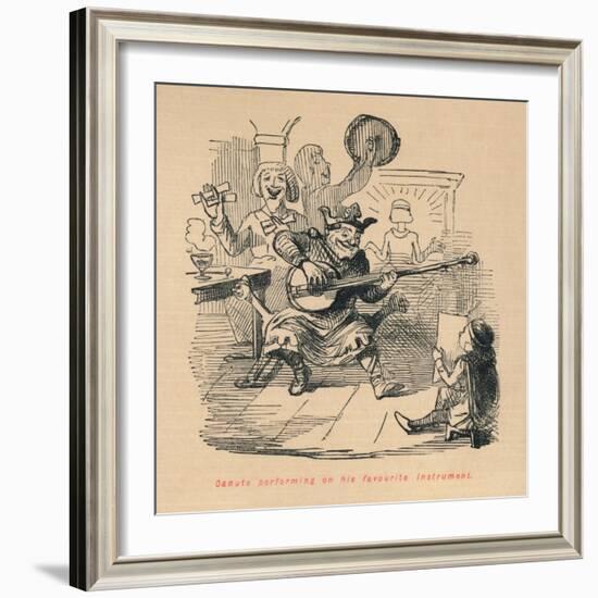 'Canute performing on his favourite instrument', c1860, (c1860)-John Leech-Framed Giclee Print