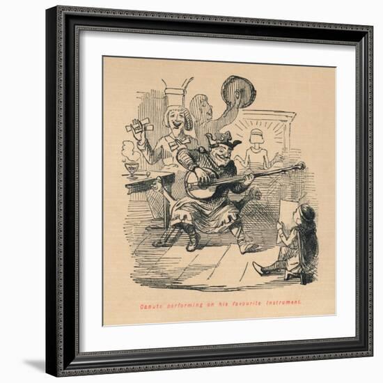 'Canute performing on his favourite instrument', c1860, (c1860)-John Leech-Framed Giclee Print