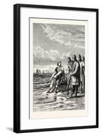 Canute Rebukes the Flattery of His Courtiers-null-Framed Giclee Print