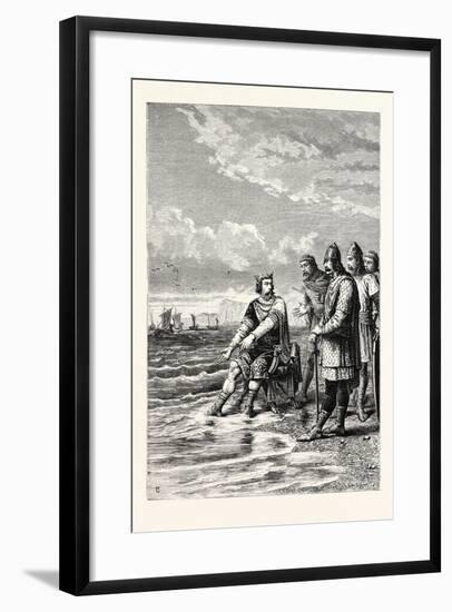 Canute Rebukes the Flattery of His Courtiers-null-Framed Giclee Print