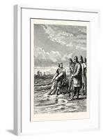 Canute Rebukes the Flattery of His Courtiers-null-Framed Giclee Print